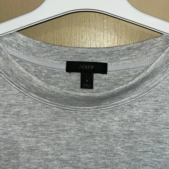 J. CREW crewneck gray sequin hem size small - Picture 3 of 5